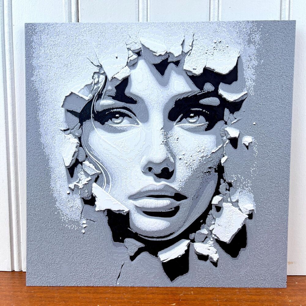 Wall Art, Face in the Wall, Woman’s Face Breaking Through